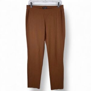 Eileen Fisher Stretch Crepe Knit Tan Brown Pull On Slim Ankle Pants S